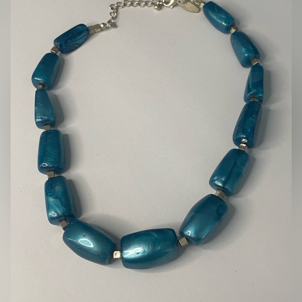 Vintage Faux Turquoise beaded 18 necklace